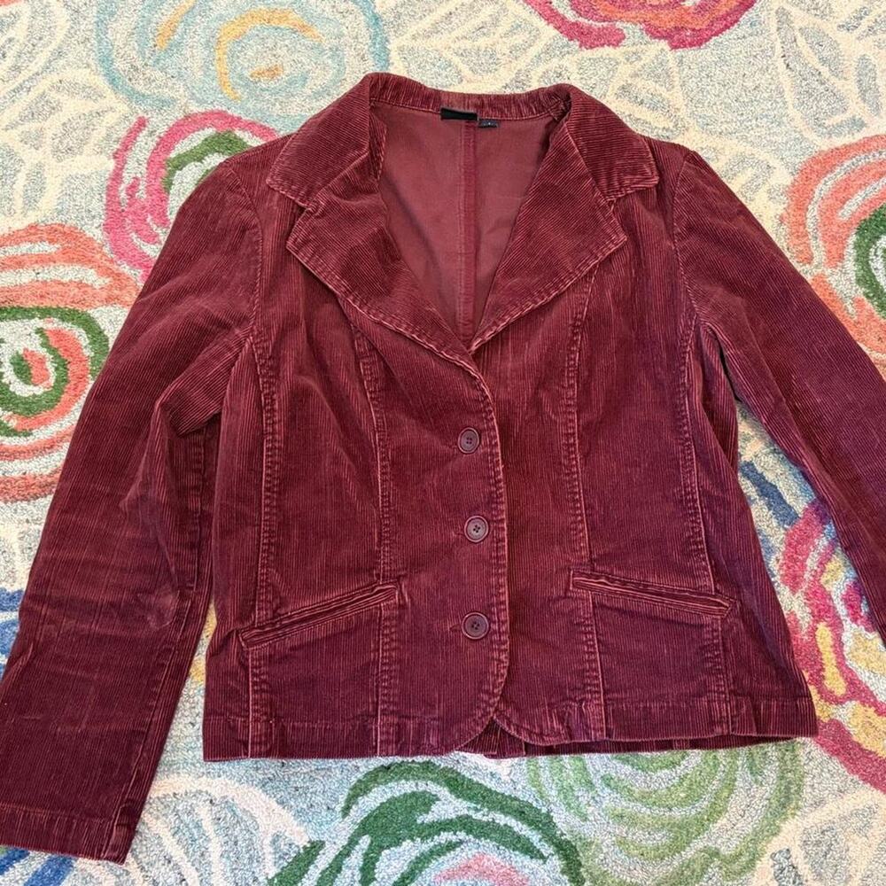 Y2k 90s burgundy corduroy jacket